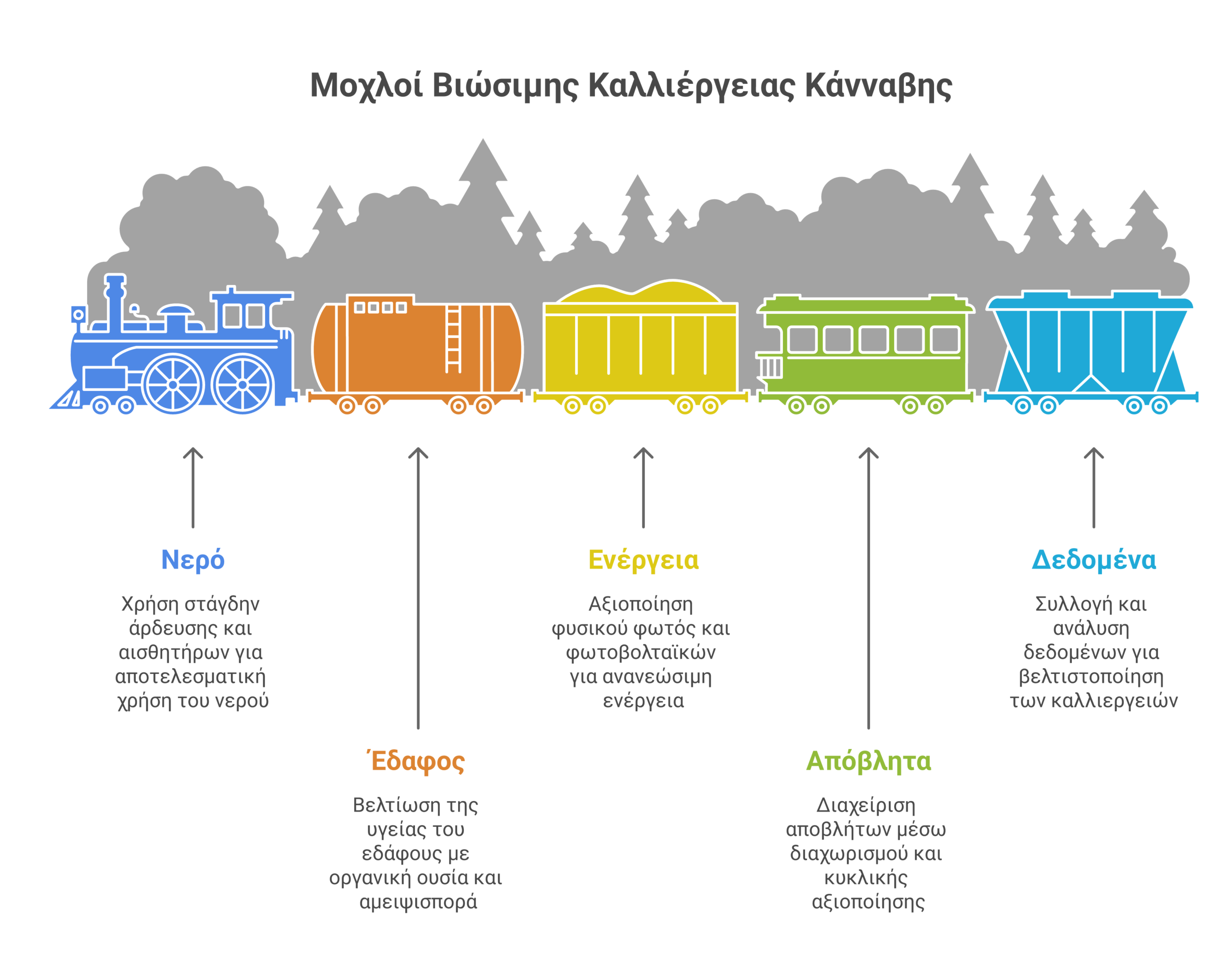 βιώσιμη καλλιέργεια κάνναβης infographic