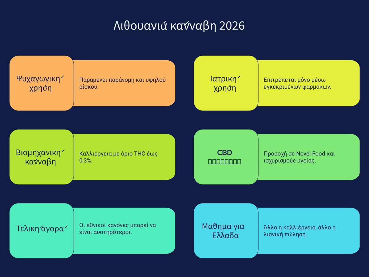 Λιθουανία κάνναβη 2026 infographic